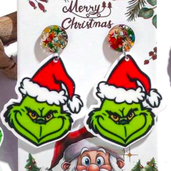 The Grinch Christmas Earrings - Picture 1 of 5